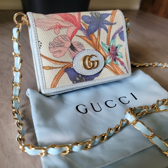 Final Price✅️ Authentic Limited Edition Gucci Floral wallet blue - Picture 3 of 17